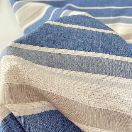 Green Recycled Textiles - Embroidered stripe COTTON/PET