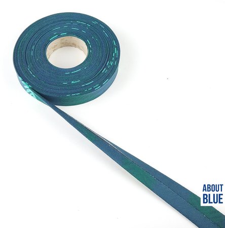About Blue french terry biais tape leaf