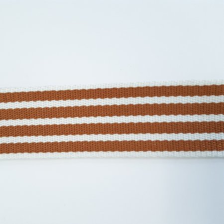 COUPON 175 CM Tassenband ECRU Cinnamon Stripes 40mm