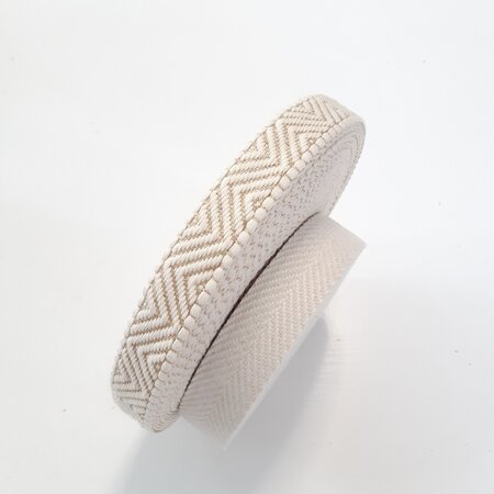 Tassenband Herringbone zigzag ECRU - 30mm
