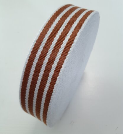 COUPON 175 CM Tassenband ECRU Cinnamon Stripes 40mm
