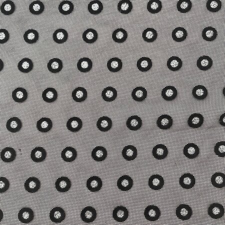 COUPON 140 CM Bittoun - Tule zwart/zilver stip