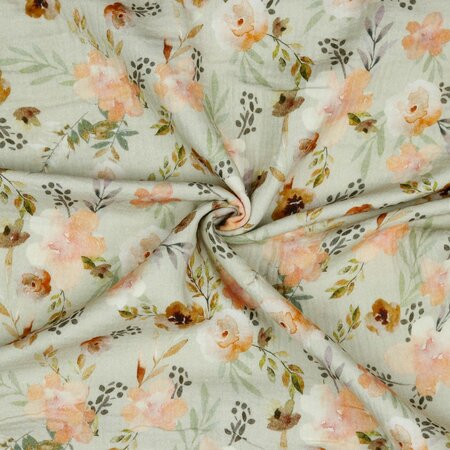 Verhees GOTS - Sand Flower - Double Gauze (GOTS)