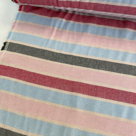 Green Recycled Textiles - Embroidered stripe Colored COTTON/PET