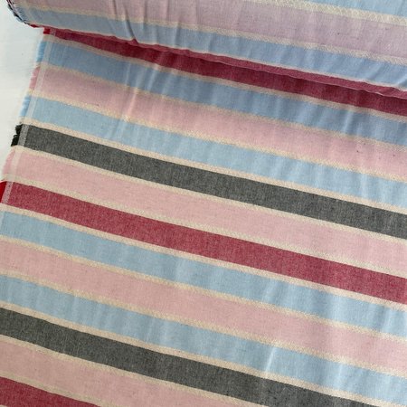 Green Recycled Textiles - Embroidered stripe Colored COTTON/PET