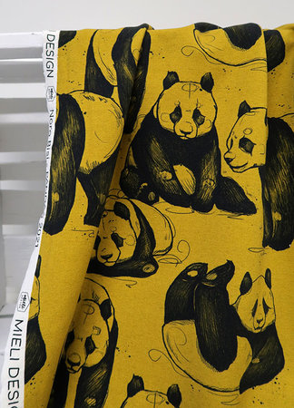 Mieli Design - Panda's golden olive FRENCH TERRY (organic)