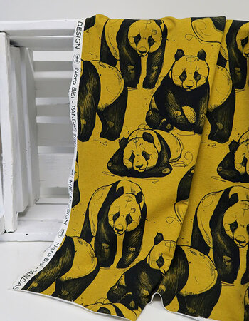 Mieli Design - Panda's golden olive FRENCH TERRY (organic)