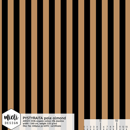 Mieli Design - Stripes pale almond/black JERSEY (organic)