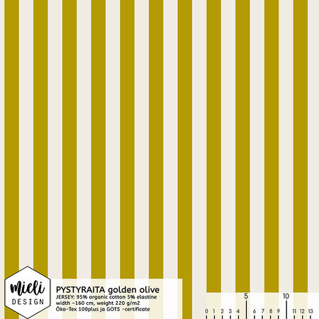 Mieli Design - Stripes olive/naturel JERSEY (organic)