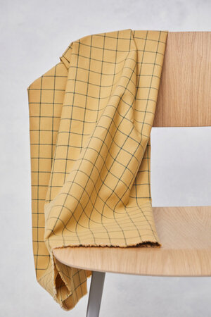 mindtheMAKER - ORGANIC GRID COTTON Dry Mustard/ Bottle Green