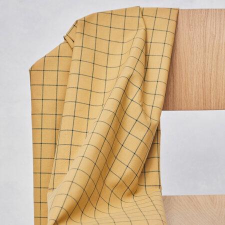 mindtheMAKER - ORGANIC GRID COTTON Dry Mustard/ Bottle Green