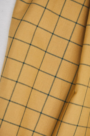 mindtheMAKER - ORGANIC GRID COTTON Dry Mustard/ Bottle Green
