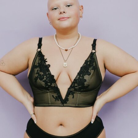 Madalynne X Simplicity 9478 BRA SEWING KIT: Black lace applique