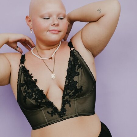 Madalynne X Simplicity 9478 BRA SEWING KIT: Black lace applique