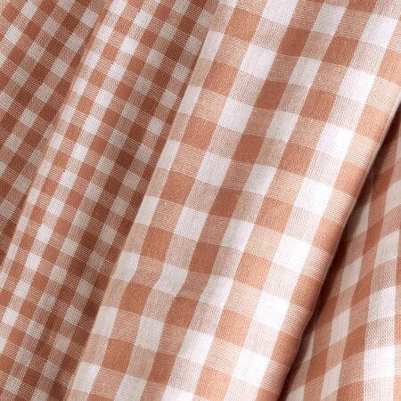 Atelier Brunette - Gingham Off-White Maple Fabric COTTON