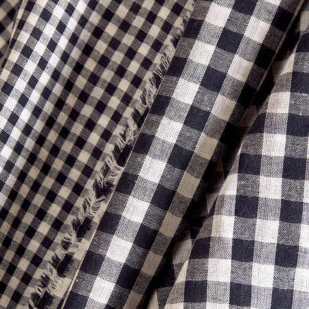 Atelier Brunette - Gingham Off-White Night Fabric COTTON
