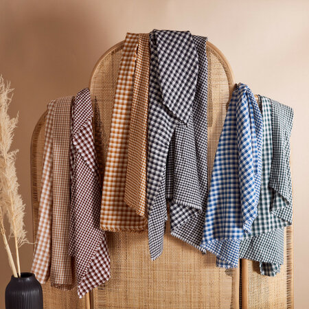Atelier Brunette - Gingham Off-White River Fabric COTTON
