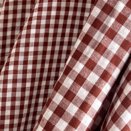 Atelier Brunette - Gingham Off-White Rust Fabric COTTON