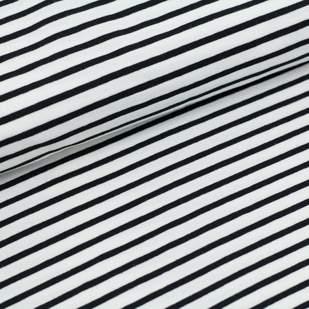 Stoffonkel White/Black stripes JERSEY GOTS