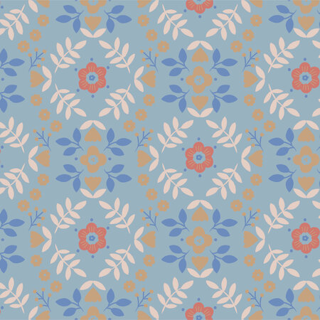 Katia - Blue Flowers POPLIN KATOEN