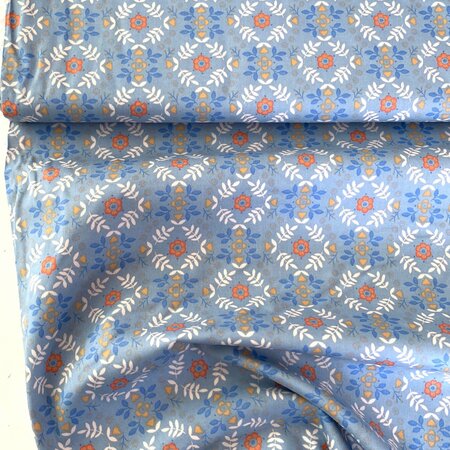 Katia - Blue Flowers POPLIN KATOEN