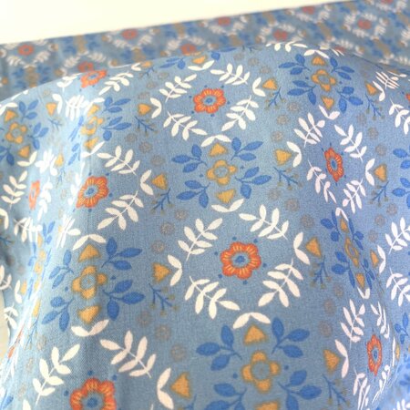 Katia - Blue Flowers POPLIN KATOEN