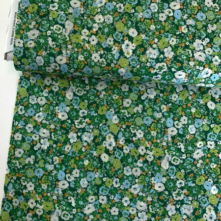 Kokka Japan - Flowny - Green tones flower COTTON LAWN