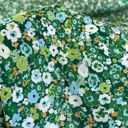 Kokka Japan - Flowny - Green tones flower COTTON LAWN