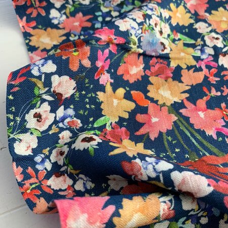 Lady McElroy -Wild Botanics Mid blue LINNEN VISCOSE