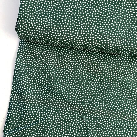 Lady McElroy -Dotty About Dots Bottle Green COTTON LAWN