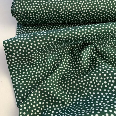 Lady McElroy -Dotty About Dots Bottle Green COTTON LAWN