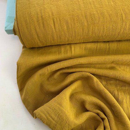 Kokka Japan - Oker ruit COTTON GAUZE