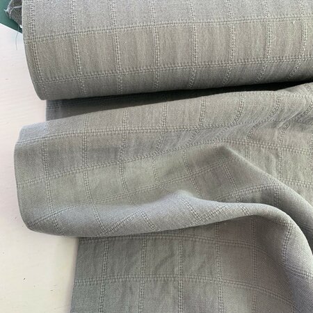 Kokka Japan - Mistgrijs ruit COTTON GAUZE