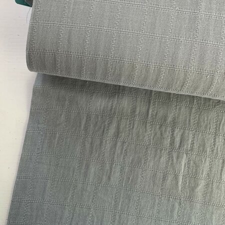 Kokka Japan - Mistgrijs ruit COTTON GAUZE