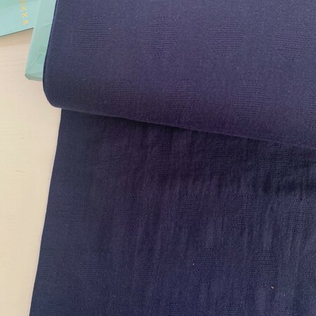 Kokka Japan - Navy Blue cirkels COTTON GAUZE