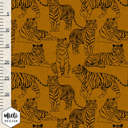 Mieli Design - Tiger Rusty Oker FRENCH TERRY (organic)