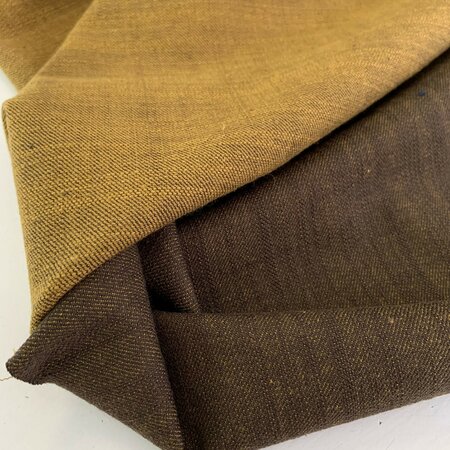 COUPON 160 CM Mustard Black - LINNEN KATOEN