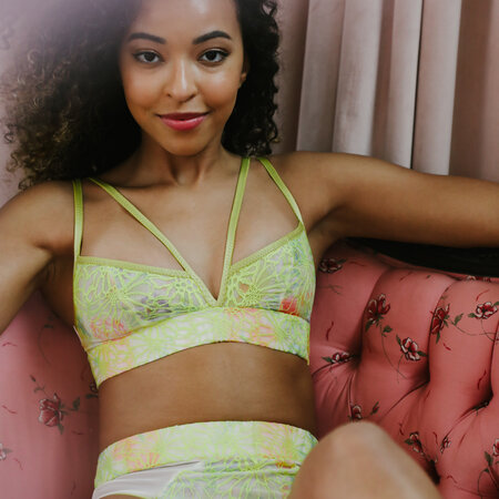 MADALYNNE MARIS BRALETTE DIY SEWING KIT: Yellow Watercolor Lace