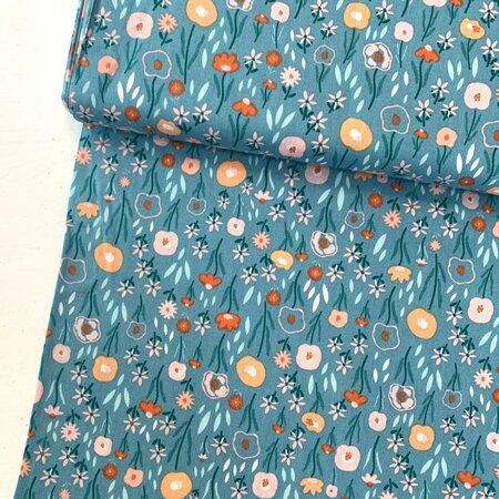 Katia - Retro Flowers POPLIN KATOEN