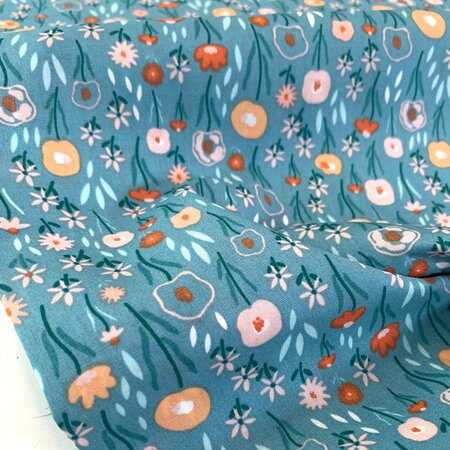 Katia - Retro Flowers POPLIN KATOEN