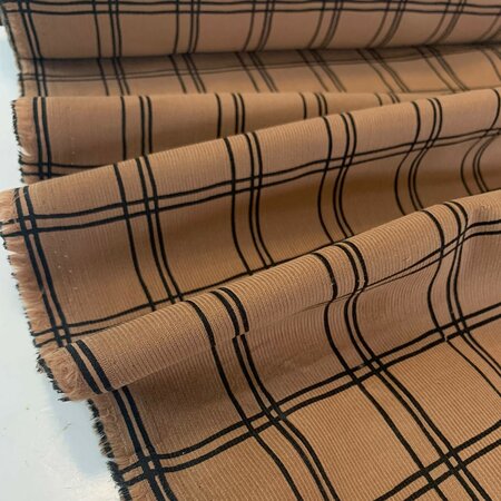 Katia- Brown Squares FINE CORDUROY