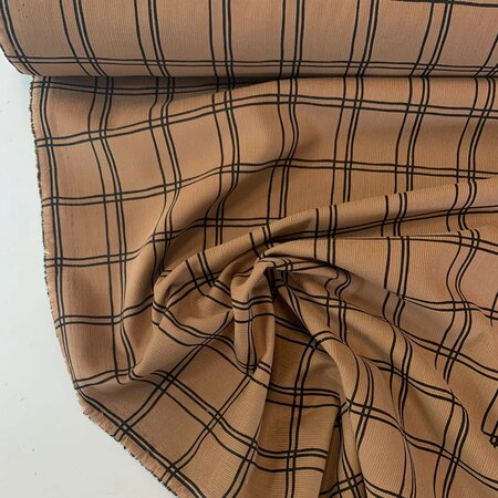 Katia- Brown Squares FINE CORDUROY