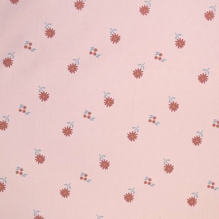 Katia- Pink Flowers FINE CORDUROY