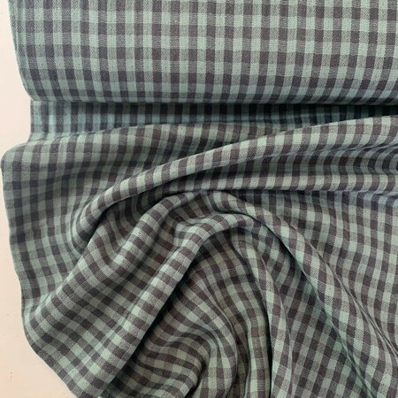 WEEFFOUTJE Katia- Green Antraciet MOUSSELINE / DOUBLE GAUZE