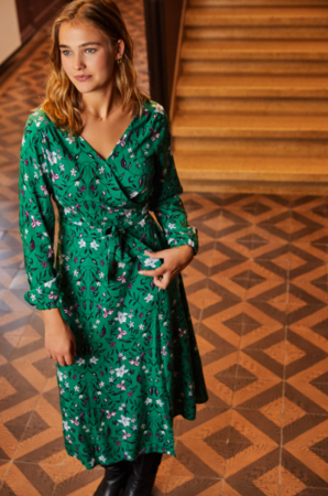 Atelier Jupe - Bright Green & Small Flowers VISCOSE