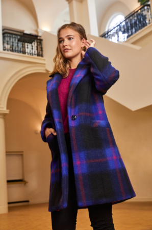 Atelier Jupe - Black and Royal Blue Checked WOL BLEND
