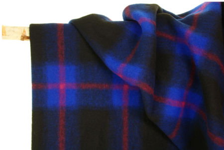 Atelier Jupe - Black and Royal Blue Checked WOL BLEND