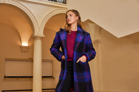 Atelier Jupe - Black and Royal Blue Checked WOL BLEND