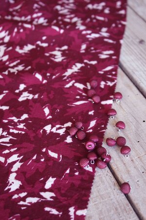 Eglantine & Zoé Flora Bordeaux VISCOSE POPLIN