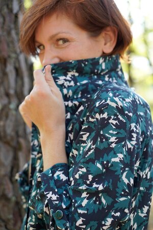 Eglantine & Zoé Flora Vert Sapin VISCOSE POPLIN